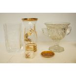 Retro glass vase, Heavy crystal vase, Royal Worces