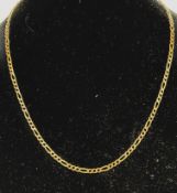 9ct gold long figaro chain 52cm 11.5 grams