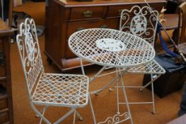 Retro metal garden table & 2 chairs