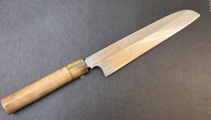 Rare antique Japanese Chefs knife signed MINAMOTO