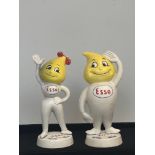 2 Cast iron Esso figures Mr & Mrs Drip
