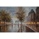 Oil on canvas Paris scene signed P. Palsey