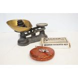 Salter scales & weights together with a vintage ta