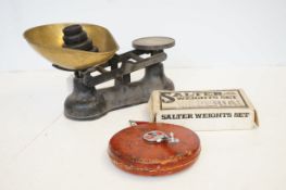 Salter scales & weights together with a vintage ta