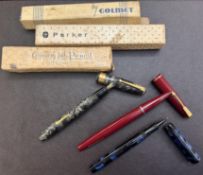 Parker fountain pen, Conway ink pencil & Golmet fo