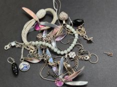 Collection of silver costume jewellery