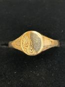 9ct Gold signet ring Size O