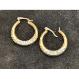 Pair of 9ct gold hoop earrings