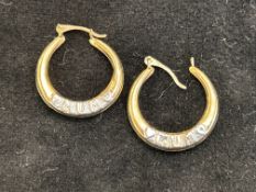 Pair of 9ct gold hoop earrings
