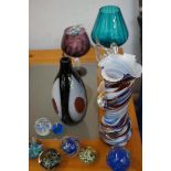 Collection of art glass to include 9 paperweights 1 Selkirk & 1 Adrian Sankey