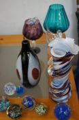 Collection of art glass to include 9 paperweights 1 Selkirk & 1 Adrian Sankey