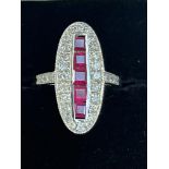 18ct White gold ring set with 22 diamonds surround