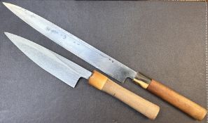 Rare Antique Japanese Chefs knife SET of two knif