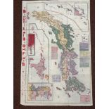 rare antique Meiji 15, dated 1885 navy map. highly