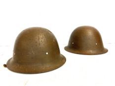 Rare Early WWII Japanese Betty Bomber Helmets x 2.