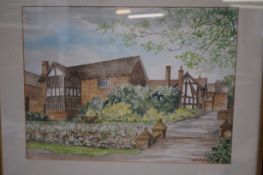 Smithills Hall Bolton watercolour by Susan Birtwis