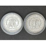 2 Silver dollars