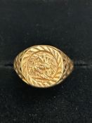 9ct Gold George & The dragon ring Size H