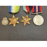 1939-1945 star, 1939-45 medal, atlantic star & Sil