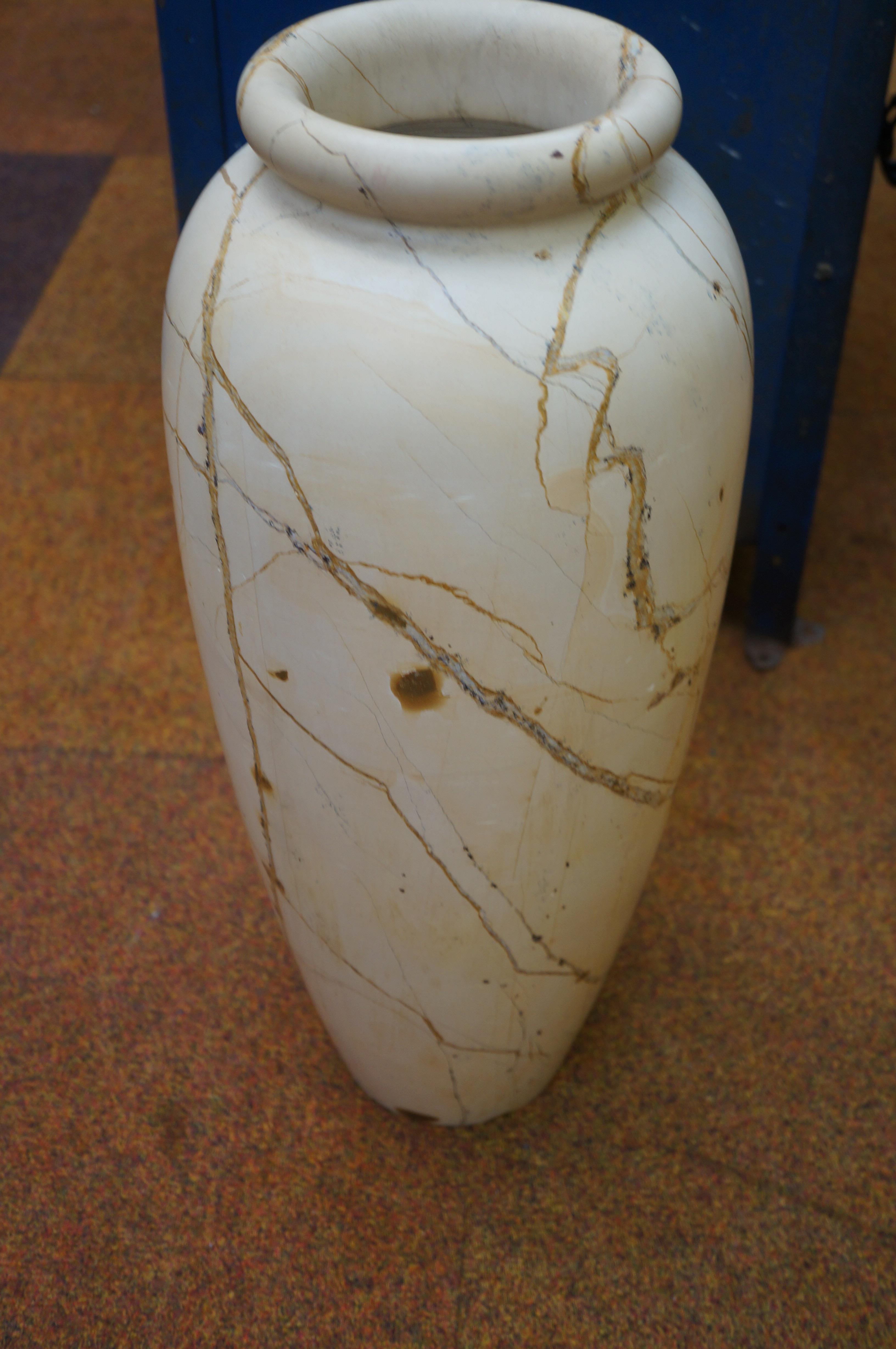 Very heavy marble floor vase