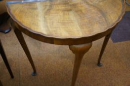 Demi Lune hall table with pie crust edge