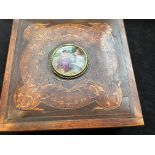 Inlaid Italian wooden box - hand painted centre