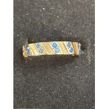 9ct gold ring set with 24 blue stones, size L