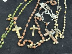 A collection of rosary beads