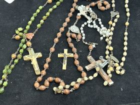 A collection of rosary beads