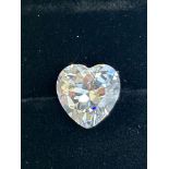 Heart cut 5ct Moissanite, colour grade D, clarity