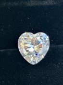 Heart cut 5ct Moissanite, colour grade D, clarity