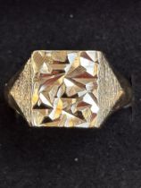 9ct gold signet ring, size Q, 6.1grams