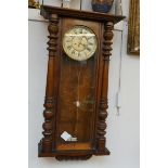 Gustav Becker Vienna wall clock, dial movement and