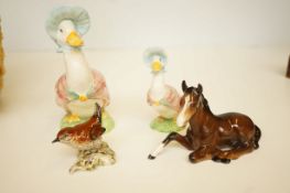 Beswick Jemina puddle-duck & Royal Albert Jemina p