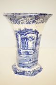 Large blue & white Spode vase Height 26 cm