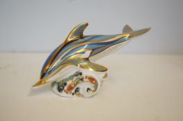 Royal crown derby dolphin silver stopper