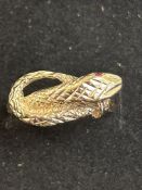 9ct gold snake ring, size R