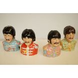 Set of 4 Beatles head teapots limited edition