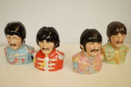 Set of 4 Beatles head teapots limited edition