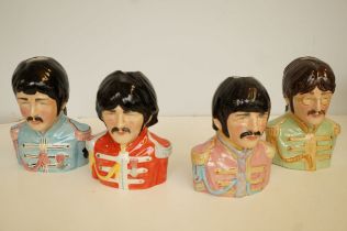 Set of 4 Beatles head teapots limited edition