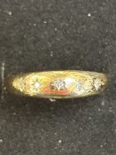 9ct gold ring set with 5 diamonds, size P
