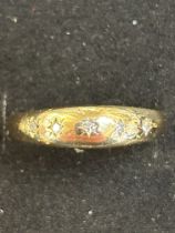 9ct gold ring set with 5 diamonds, size P