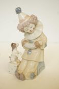 Lladro baby clown with puppy