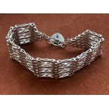 Silver 7 bar gate bracelet