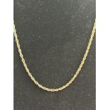 9ct Gold rope chain Weight 11.8g Length 56 cm