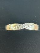 9ct Gold ring set with diamonds Size Q