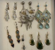 6 Pairs of earrings & earring & pendant set