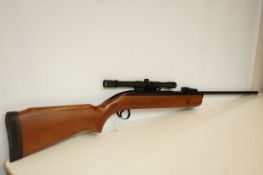 BSA .22 air rife with scope & leather case