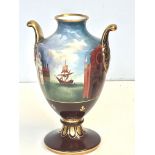 Caverswall china hand painted urn shufferbotuam