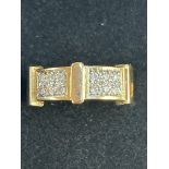 9ct Gold ring set with 12 diamonds Size N Weight 5